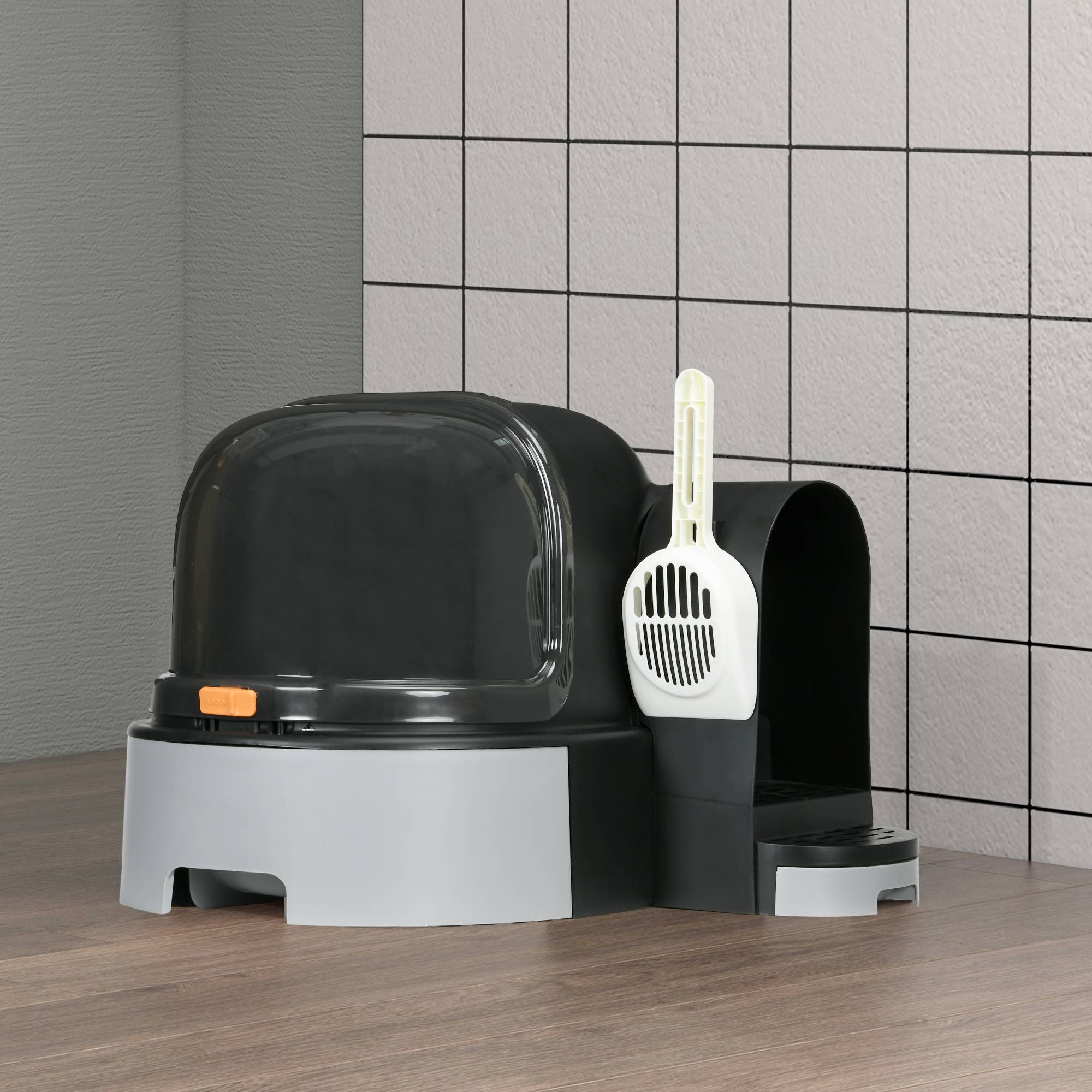 ComfortXL - Maison de toilette PP Pour chats Intimité anti-odeur 60cm Gris foncé - ComfortXL Outdoor Living - Image 4
