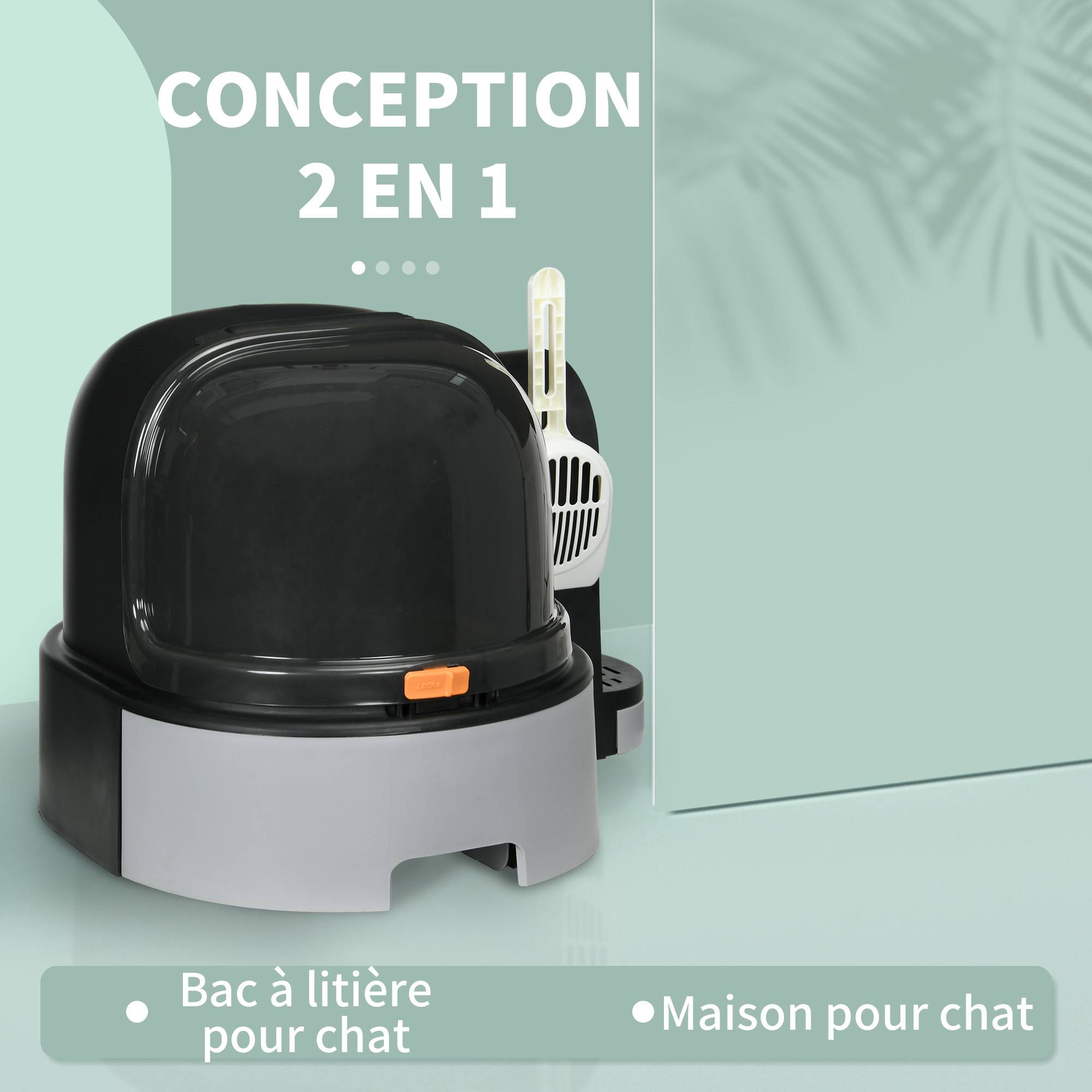ComfortXL - Maison de toilette PP Pour chats Intimité anti-odeur 60cm Gris foncé - ComfortXL Outdoor Living - Image 6
