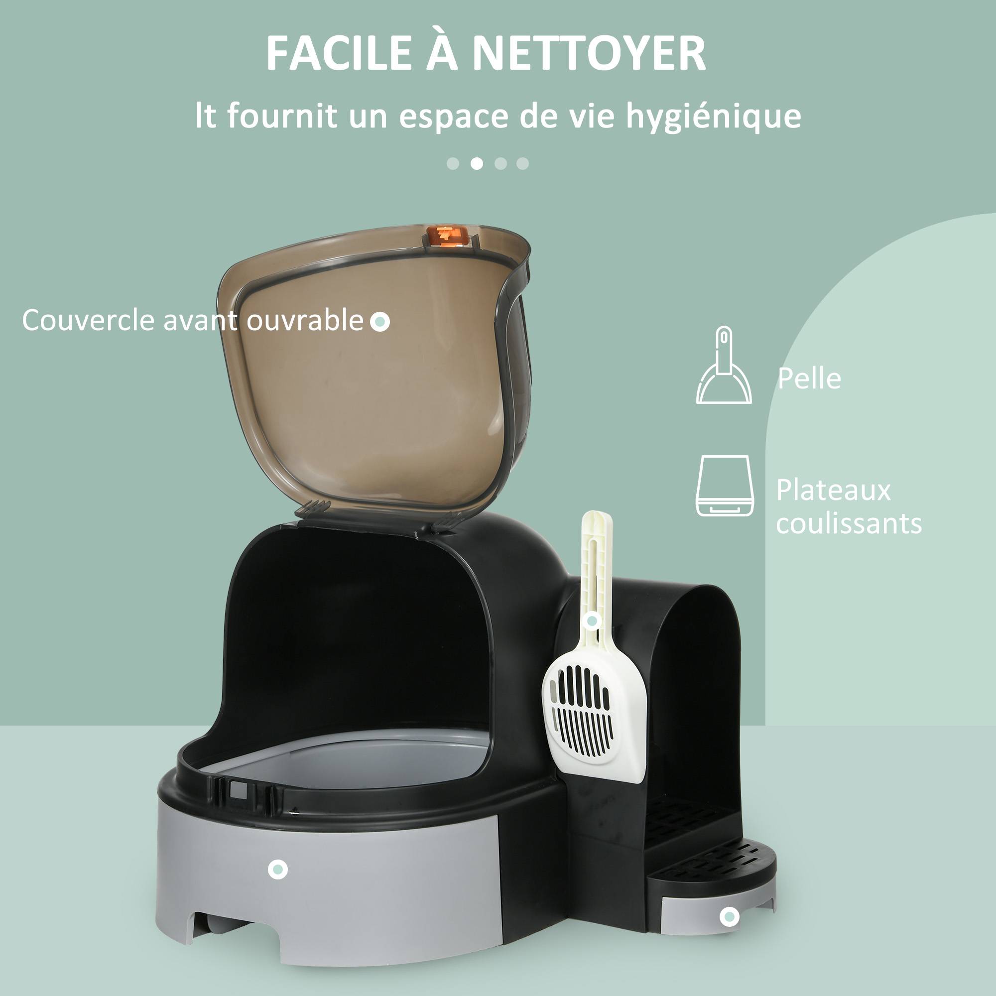 ComfortXL - Maison de toilette PP Pour chats Intimité anti-odeur 60cm Gris foncé - ComfortXL Outdoor Living - Image 7