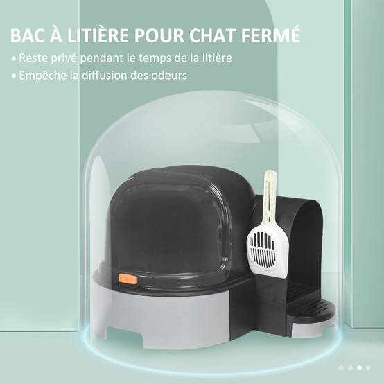 ComfortXL - Maison de toilette PP Pour chats Intimité anti-odeur 60cm Gris foncé - ComfortXL Outdoor Living - Image 8