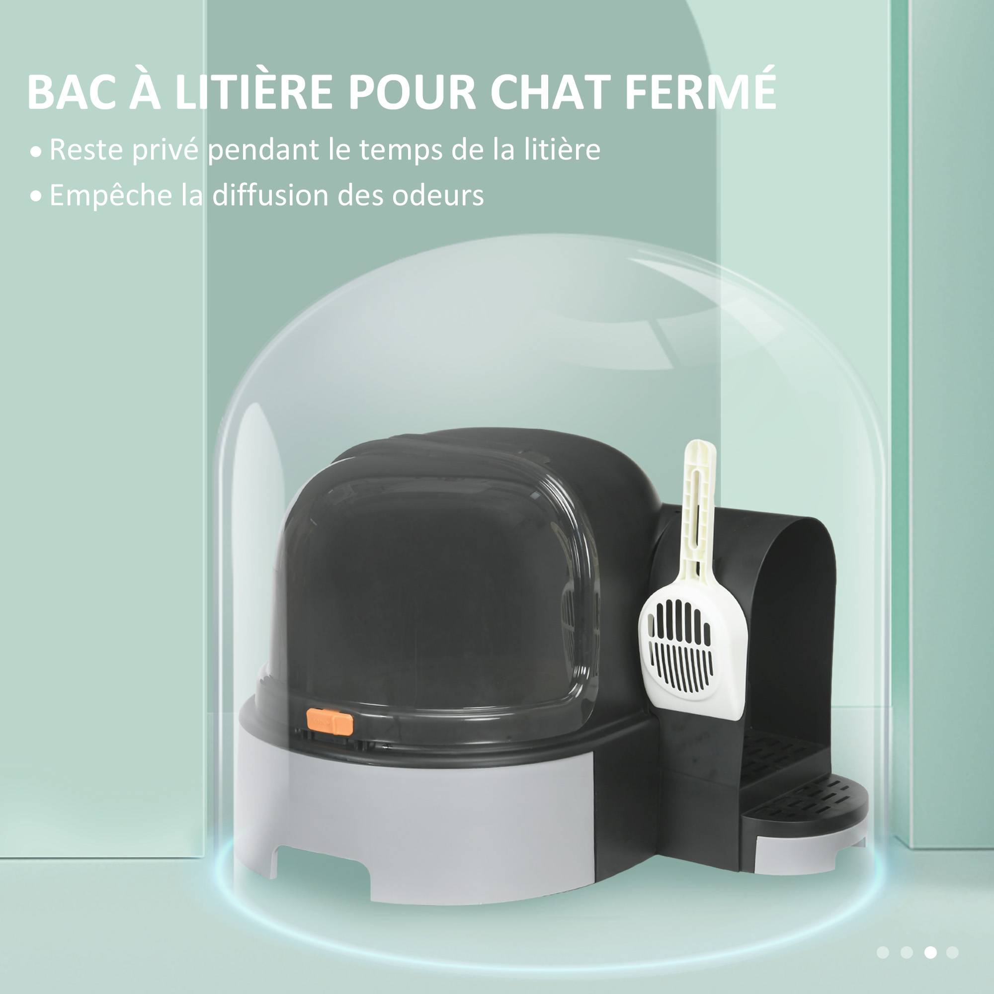 ComfortXL - Maison de toilette PP Pour chats Intimité anti-odeur 60cm Gris foncé - ComfortXL Outdoor Living - Image 8