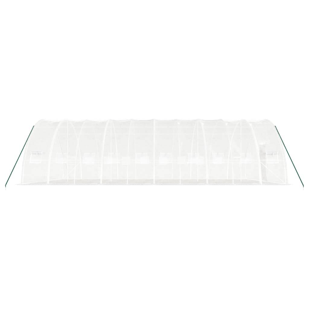 Serre tunnel de jardin 60 m² en acier galvanisé pour potager Blanc – ComfortXL Outdoor Living - Image 5