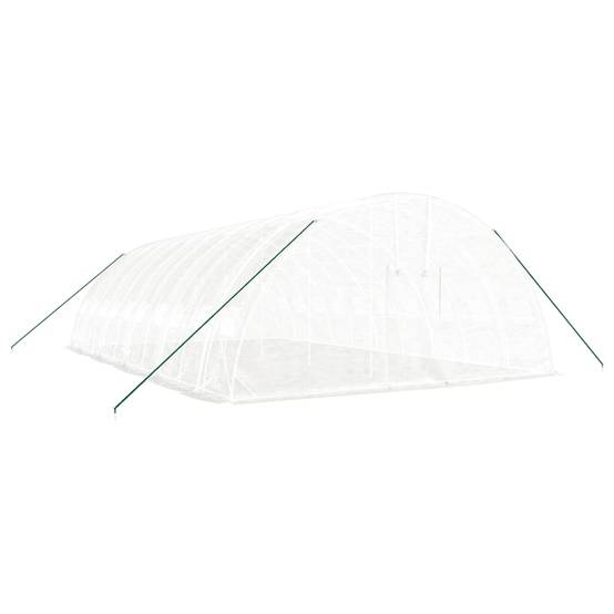 Serre tunnel de jardin 60 m² en acier galvanisé pour potager Blanc – ComfortXL Outdoor Living - Image 3