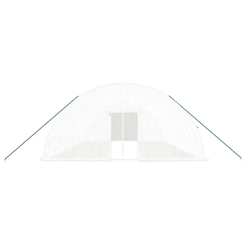 Serre tunnel de jardin 60 m² en acier galvanisé pour potager Blanc – ComfortXL Outdoor Living - Image 4