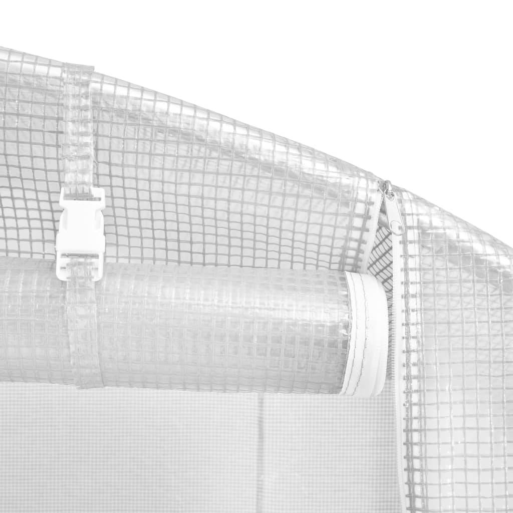 Serre tunnel de jardin 60 m² en acier galvanisé pour potager Blanc – ComfortXL Outdoor Living - Image 8