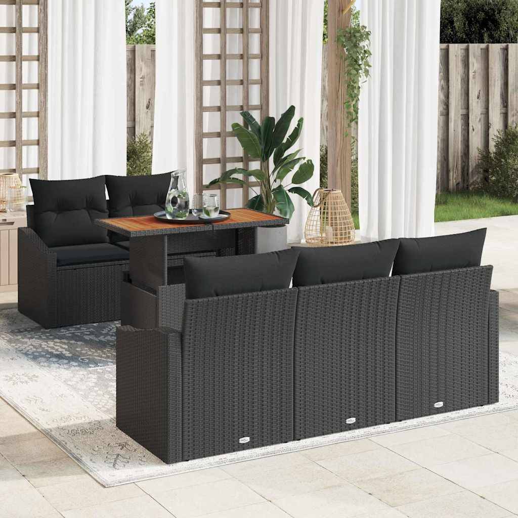 ComfortXL - Salon de Jardin 5 Places 6 pcs Poly Rotin avec Table et Stockage Intégré Noir – ComfortXL Outdoor Living