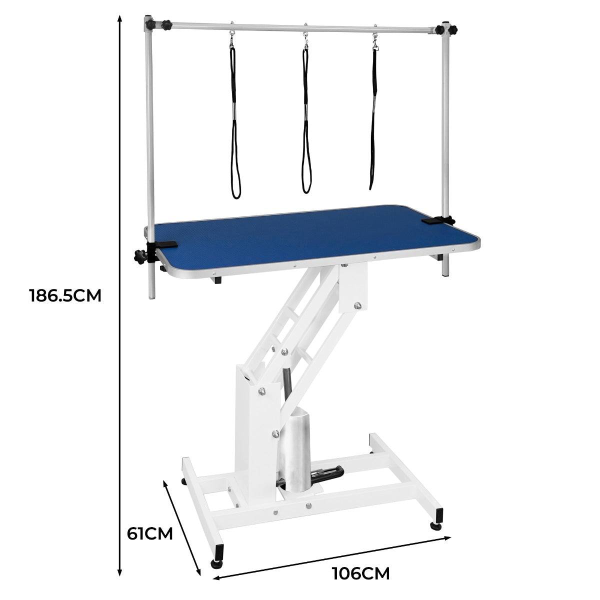 Monstershop - Table Blanche de Toilettage Hydraulique avec Plateau Bleu - Monstershop - Imagen 5