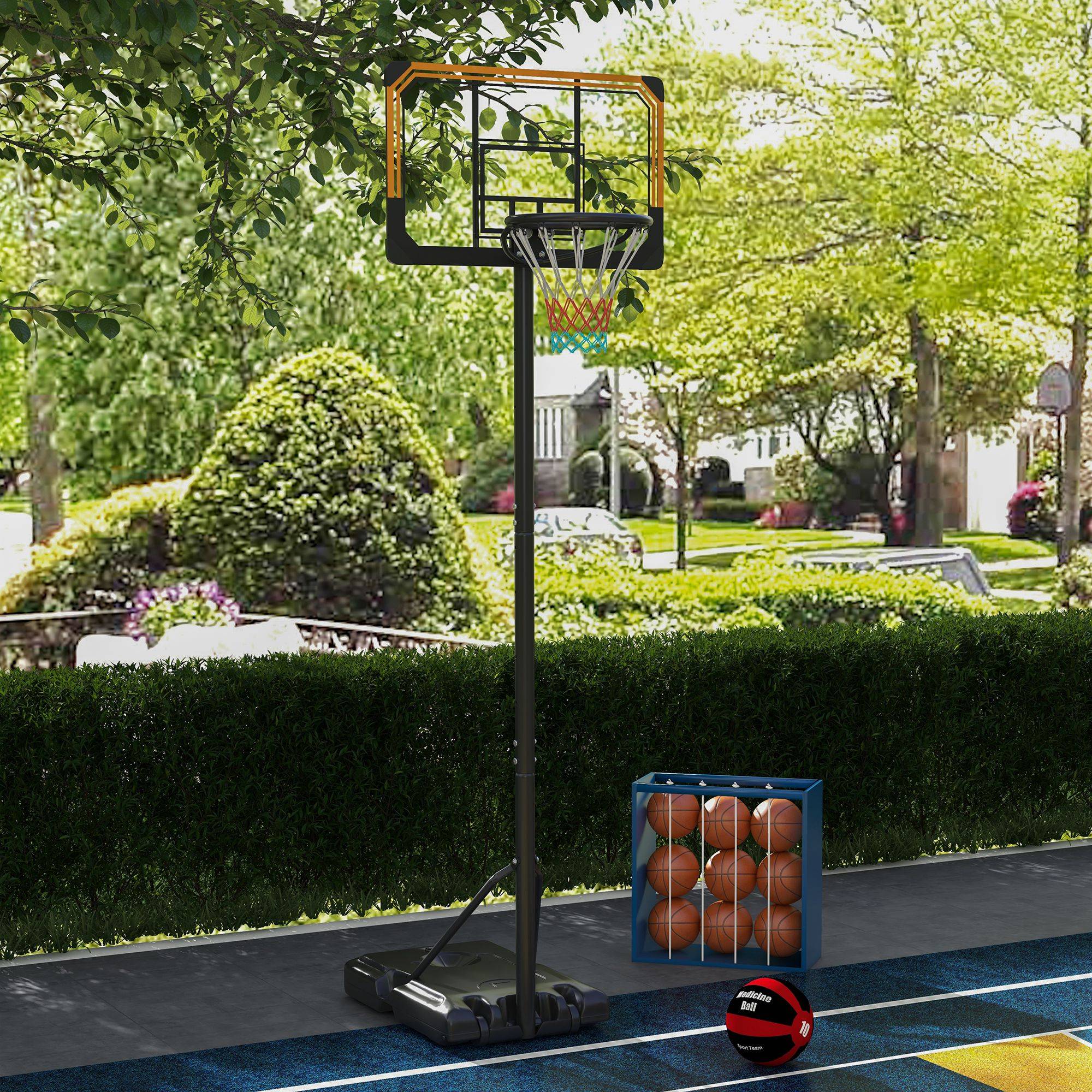 Panneau De Basket Sur Roulettes LIFEZEAL – Hauteur Réglable 195-250 Cm – Intérieur & Extérieur Enfants/Ados/Adultes