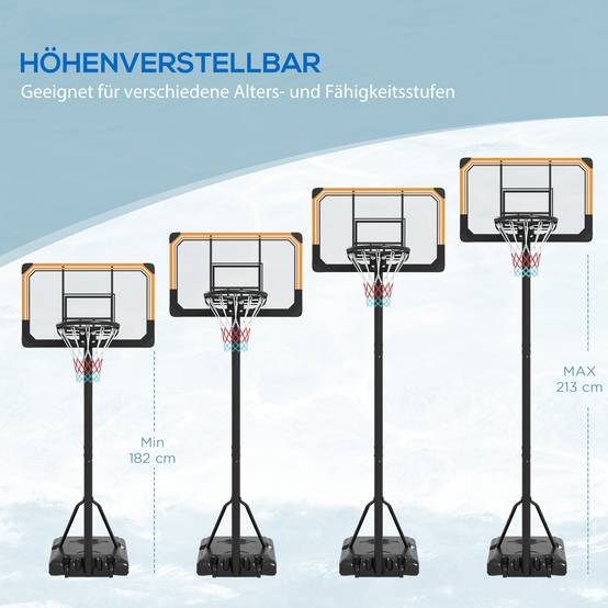 Panier De Basket Réglable 230-305cm Intérieur Extérieur - Avec Ballon Et Pompe, Portable Pour Enfants Et Adultes