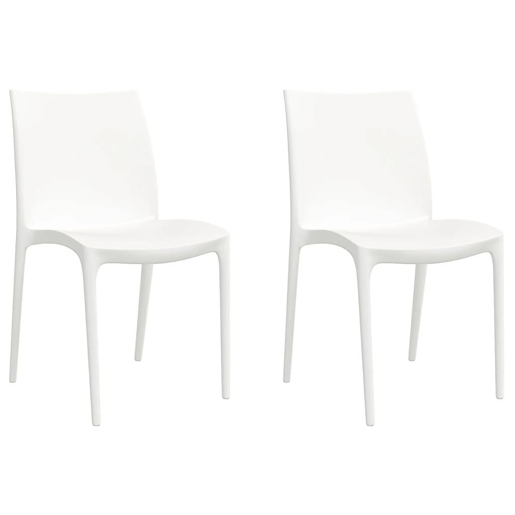 Lot de 2 Chaises de jardin - Chaises d'extérieur - Fauteuils de jardin blanc 50x46x80 cm polypropylène - Image 1