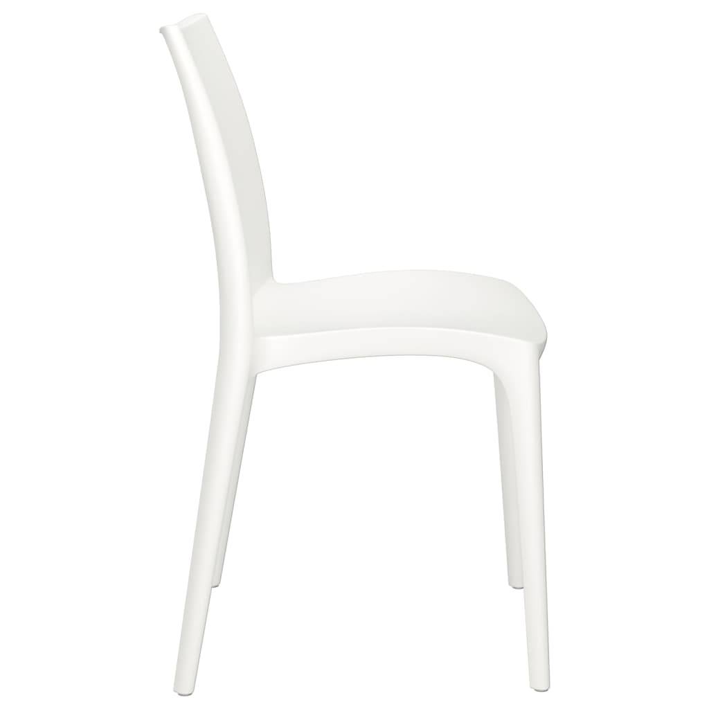 Lot de 2 Chaises de jardin - Chaises d'extérieur - Fauteuils de jardin blanc 50x46x80 cm polypropylène - Image 5