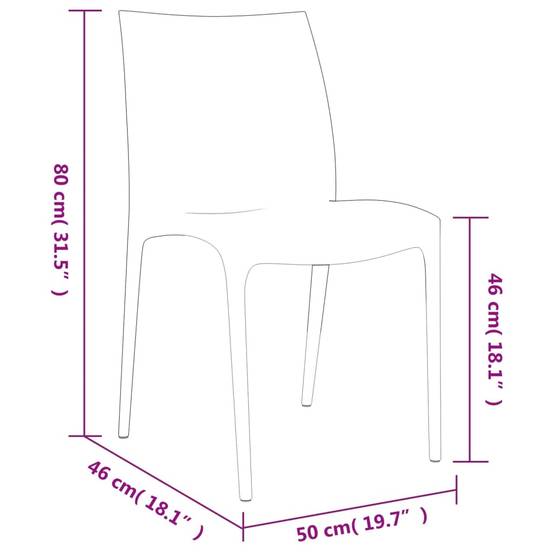 Lot de 2 Chaises de jardin - Chaises d'extérieur - Fauteuils de jardin blanc 50x46x80 cm polypropylène - Image 8