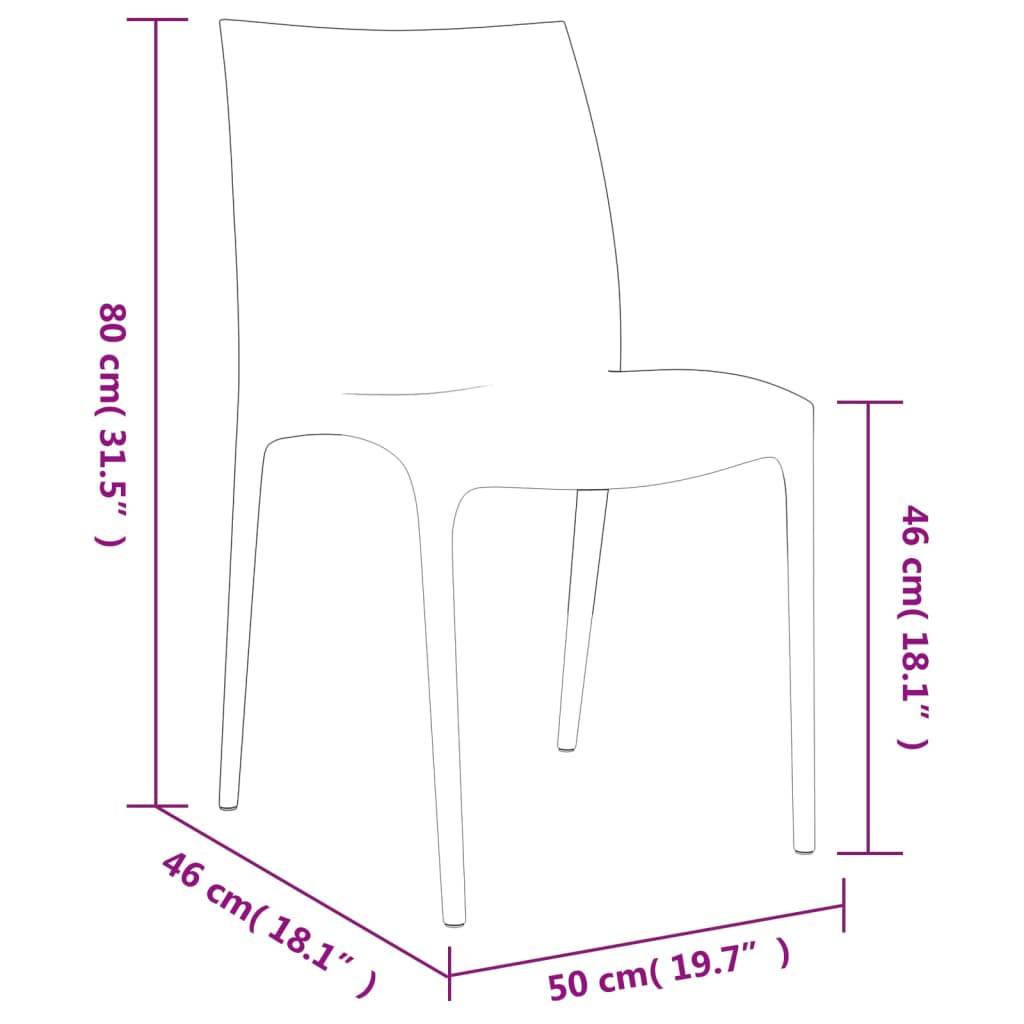 Lot de 2 Chaises de jardin - Chaises d'extérieur - Fauteuils de jardin blanc 50x46x80 cm polypropylène - Image 8