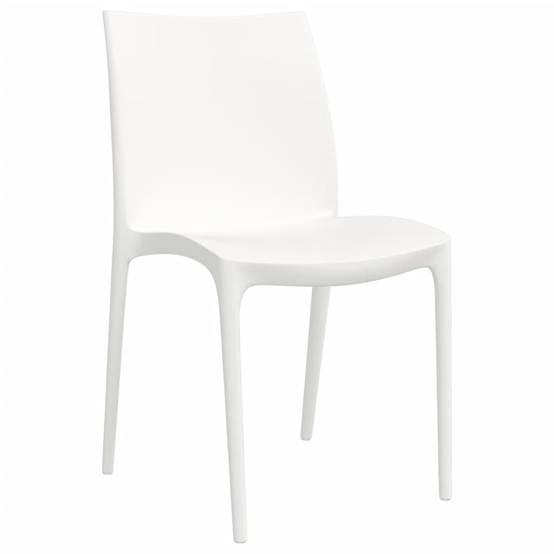 Lot de 2 Chaises de jardin - Chaises d'extérieur - Fauteuils de jardin blanc 50x46x80 cm polypropylène - Image 3