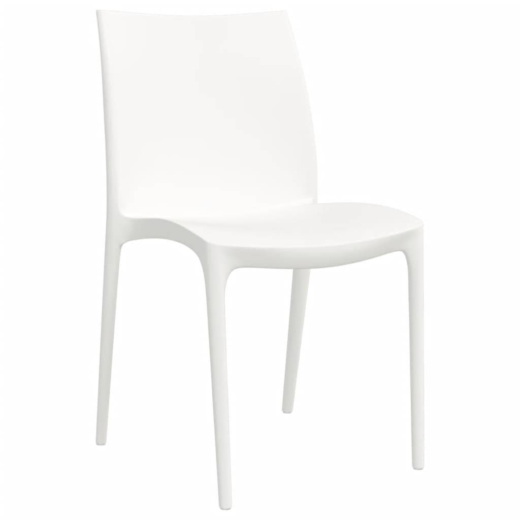 Lot de 2 Chaises de jardin - Chaises d'extérieur - Fauteuils de jardin blanc 50x46x80 cm polypropylène - Image 3