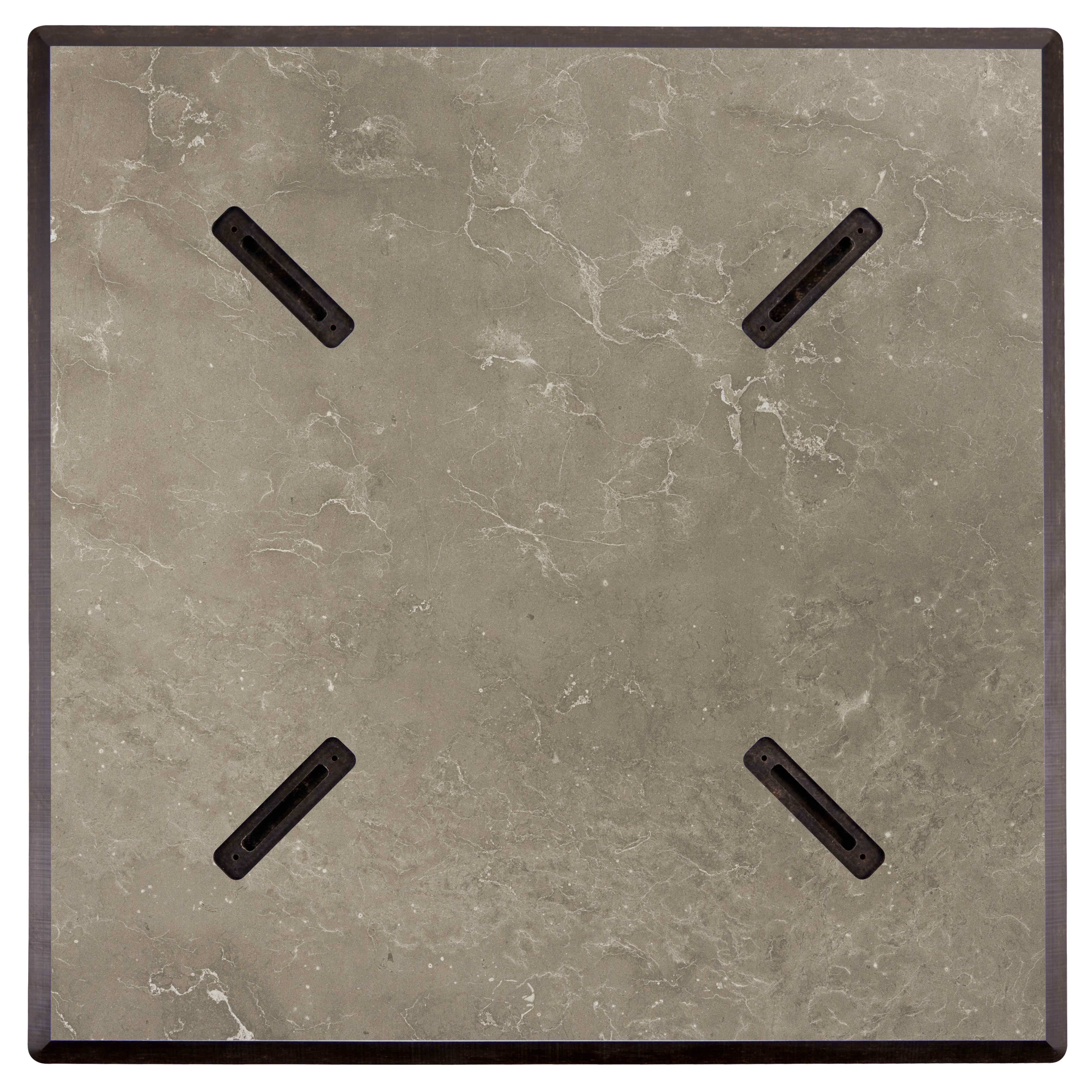 Oviala - Ensemble table de terrasse stratifié marbre beige et 2 fauteuils gris - Oviala - Imagen 3