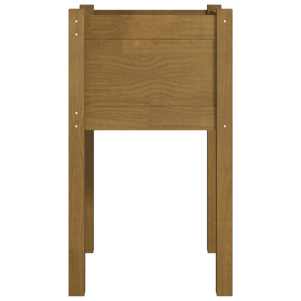 Maison Chic - Lot de 2 Jardinières, Bac à fleurs, Pot de fleurs Marron miel 40x40x70 cm Bois de pin massif - Imagen 5