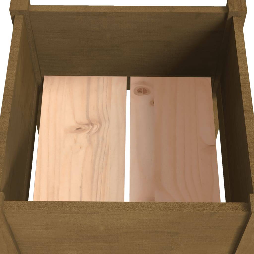 Maison Chic - Lot de 2 Jardinières, Bac à fleurs, Pot de fleurs Marron miel 40x40x70 cm Bois de pin massif - Imagen 6