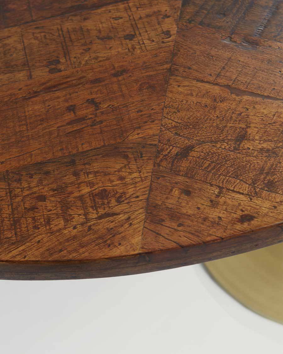 Leaf - Table repas ovale en manguier et métal doré L160 cm 8 pers. - UNIQKA - Imagen 6