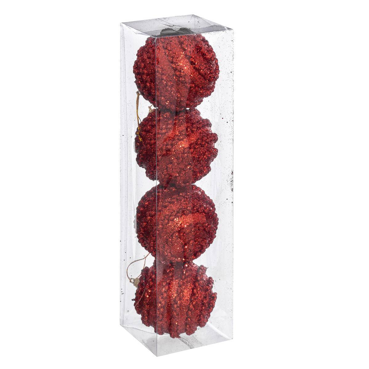Fééric Lights & Christmas - Boules de Noël "Soir de Noël" lot de 4 en polystyrène D8cm - Feeric Lights & Christmas - Imagen 1