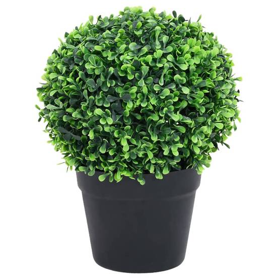 Vidaxl - Plantes de buis artificiel 2 pcs avec pots Boule Vert 27 cm - Image 2