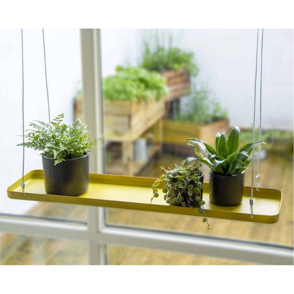Esschert Design - Support à plantes rectangulaire à suspendre doré Longueur de 58 cm Esschert's Garden - Imagen 2