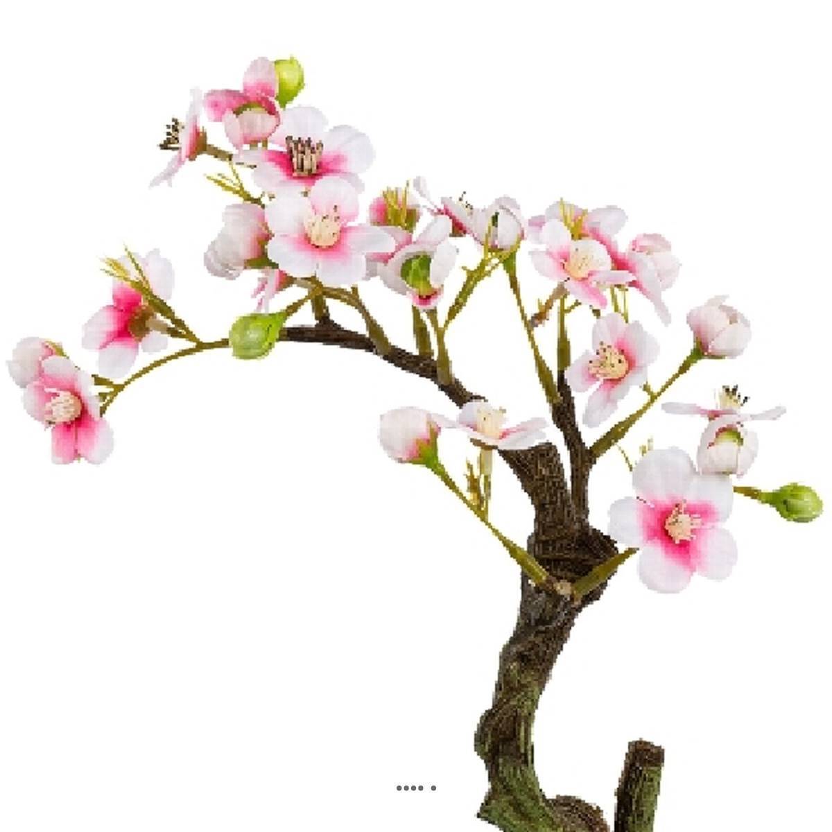Artificielles - Bonsaï Prunus du japon Artificiel en pot H 27 cm Rose soutenu - couleur: Rose soutenu - Imagen 3