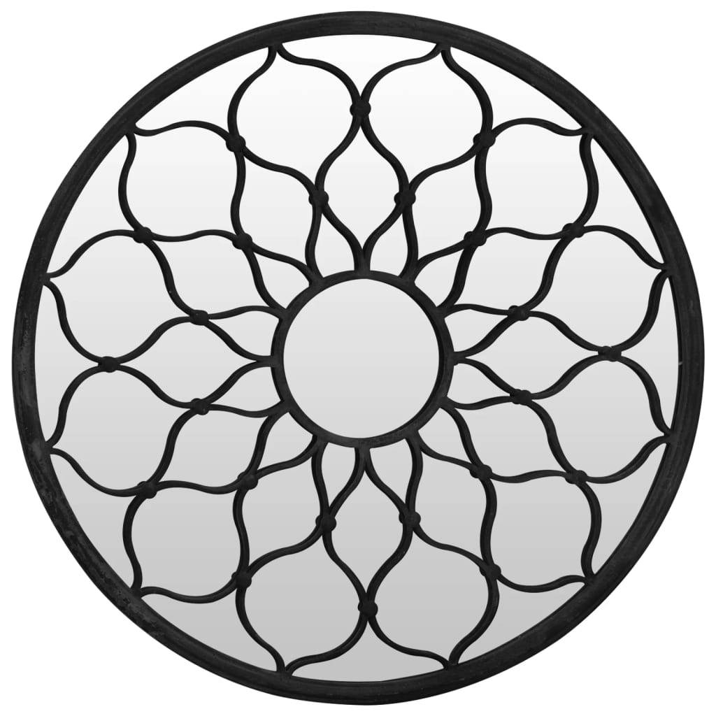 Maison Chic - Miroir de jardin - Miroir d'extérieur - miroir de maquillage Noir 40x3 cm Fer Rond utilisation extérieure - Image 1