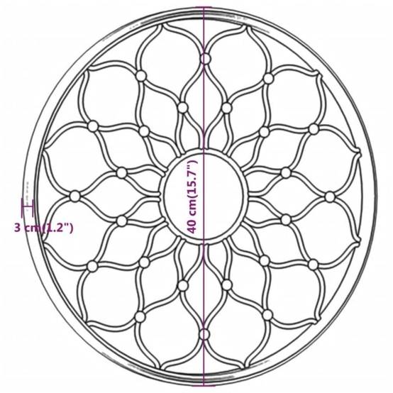 Maison Chic - Miroir de jardin - Miroir d'extérieur - miroir de maquillage Noir 40x3 cm Fer Rond utilisation extérieure - Image 6