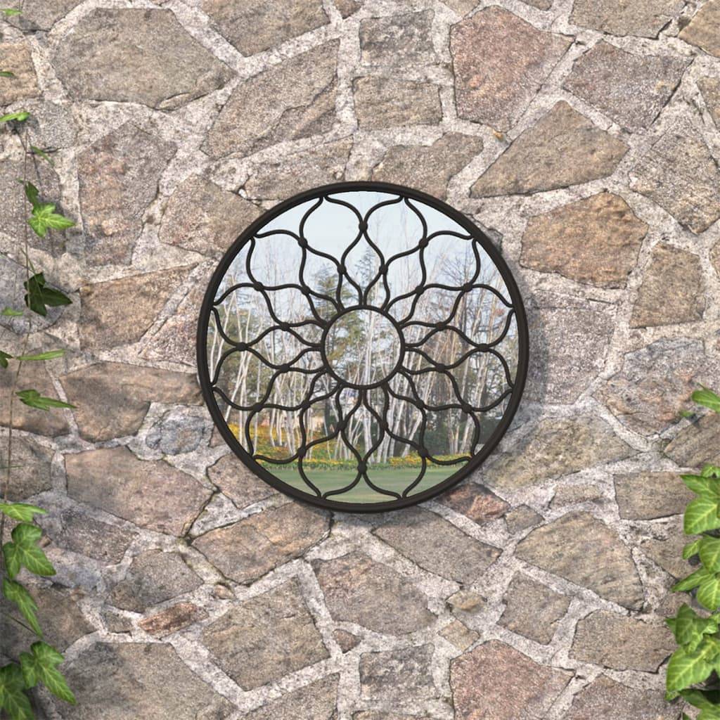 Maison Chic - Miroir de jardin - Miroir d'extérieur - miroir de maquillage Noir 40x3 cm Fer Rond utilisation extérieure - Image 2