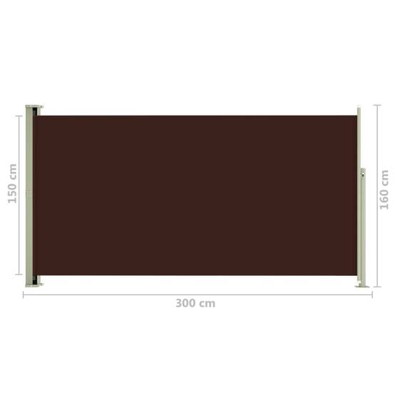 Helloshop26 - Auvent paravent store brise-vue latéral rétractable de patio jardin terrasse balcon protection visuelle écran 160 x 300 cm marron - Imagen 6