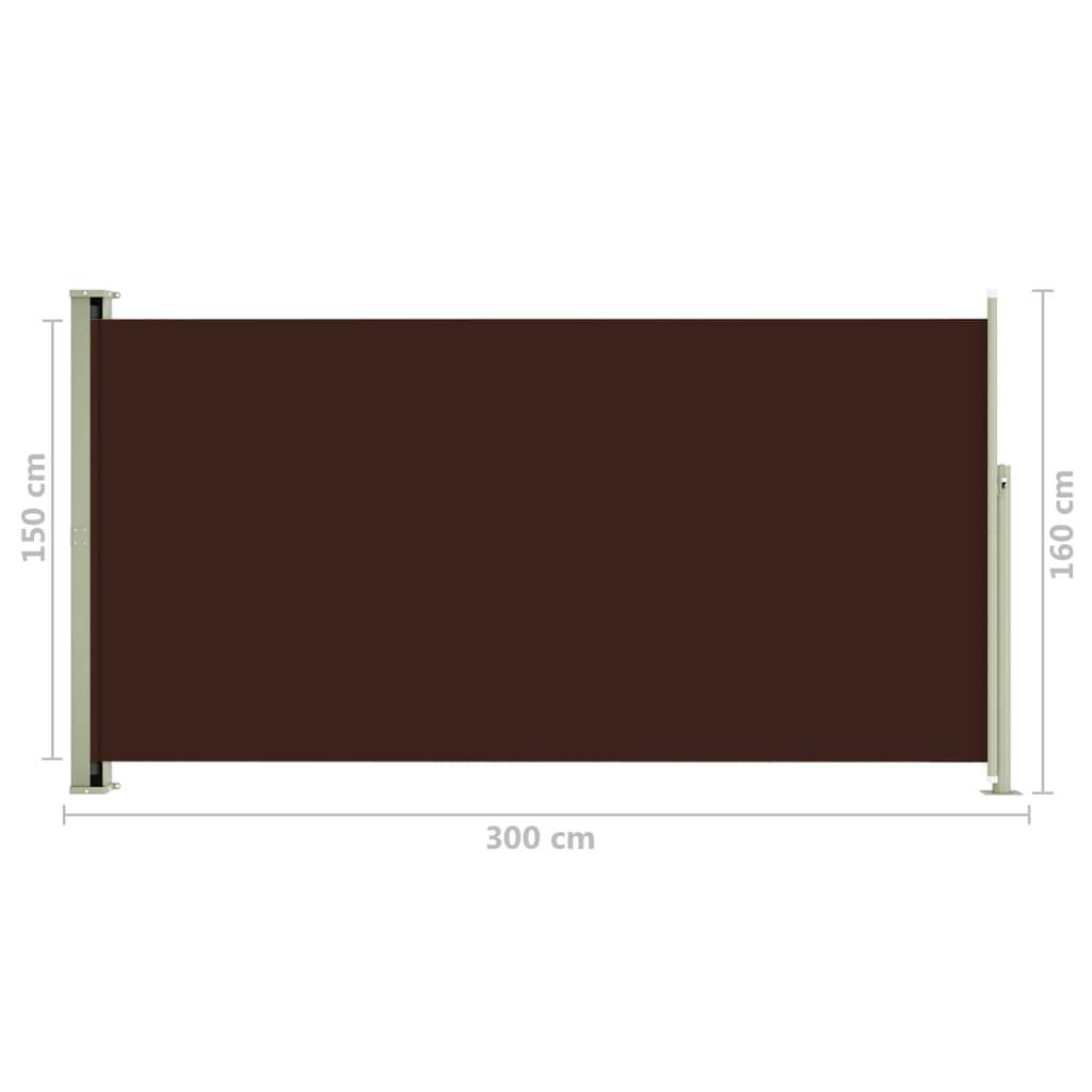 Helloshop26 - Auvent paravent store brise-vue latéral rétractable de patio jardin terrasse balcon protection visuelle écran 160 x 300 cm marron - Imagen 6