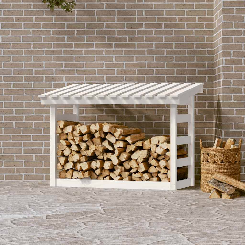 Abri-bûches de jardin en bois de pin blanc 108x64,5x78 cm – ComfortXL Outdoor Living - Image 1