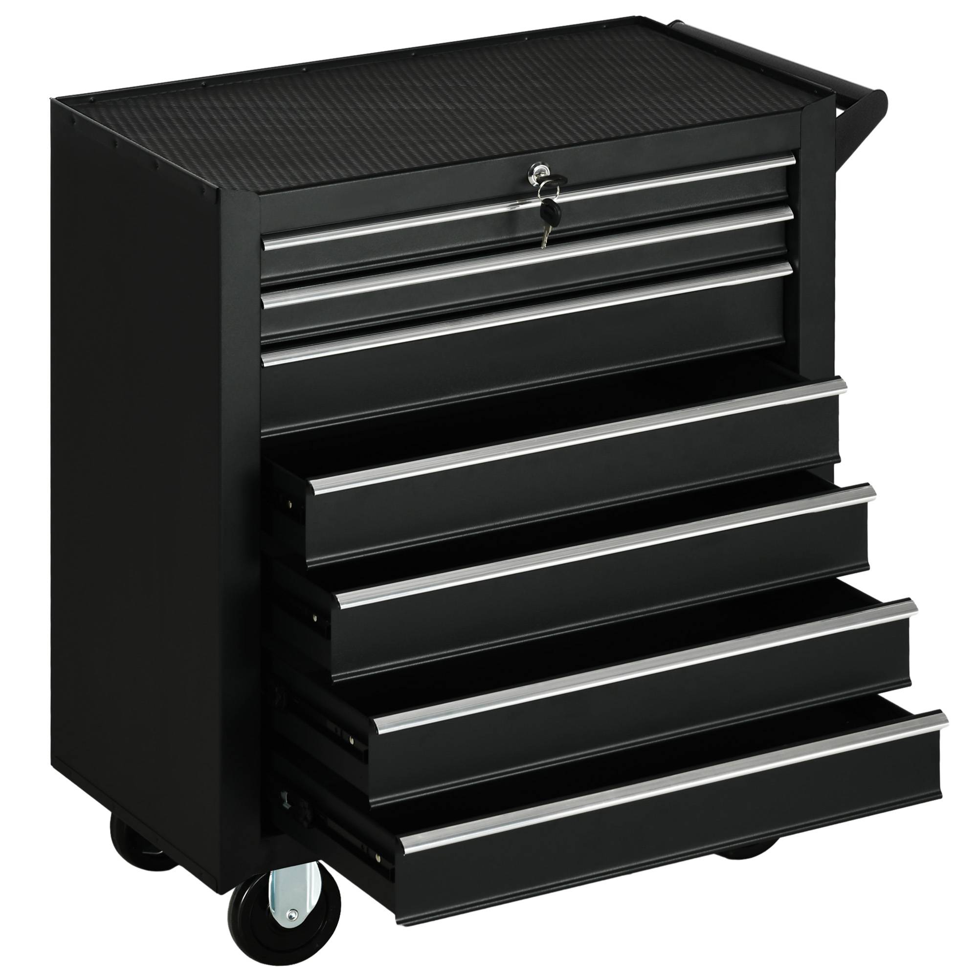 Sans Marque - Chariot outils, 2 petits & 5 grands tiroirs, acier, 150 kg, 69 x 33 x 75 cm, rouge - Image 1