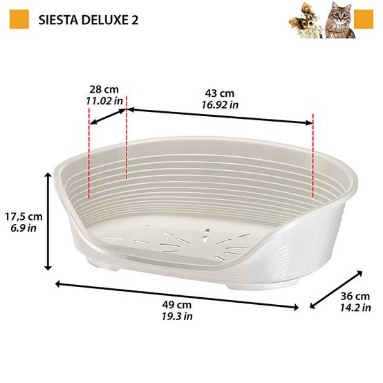 Ferplast - FERPLAST - Panier Chien Panier Chat - Lit pour Chien en Plastique Small - 100% Plastique Recyclé - Lit pou Chat Lavable - Respirant Antidérapant - - Image 2