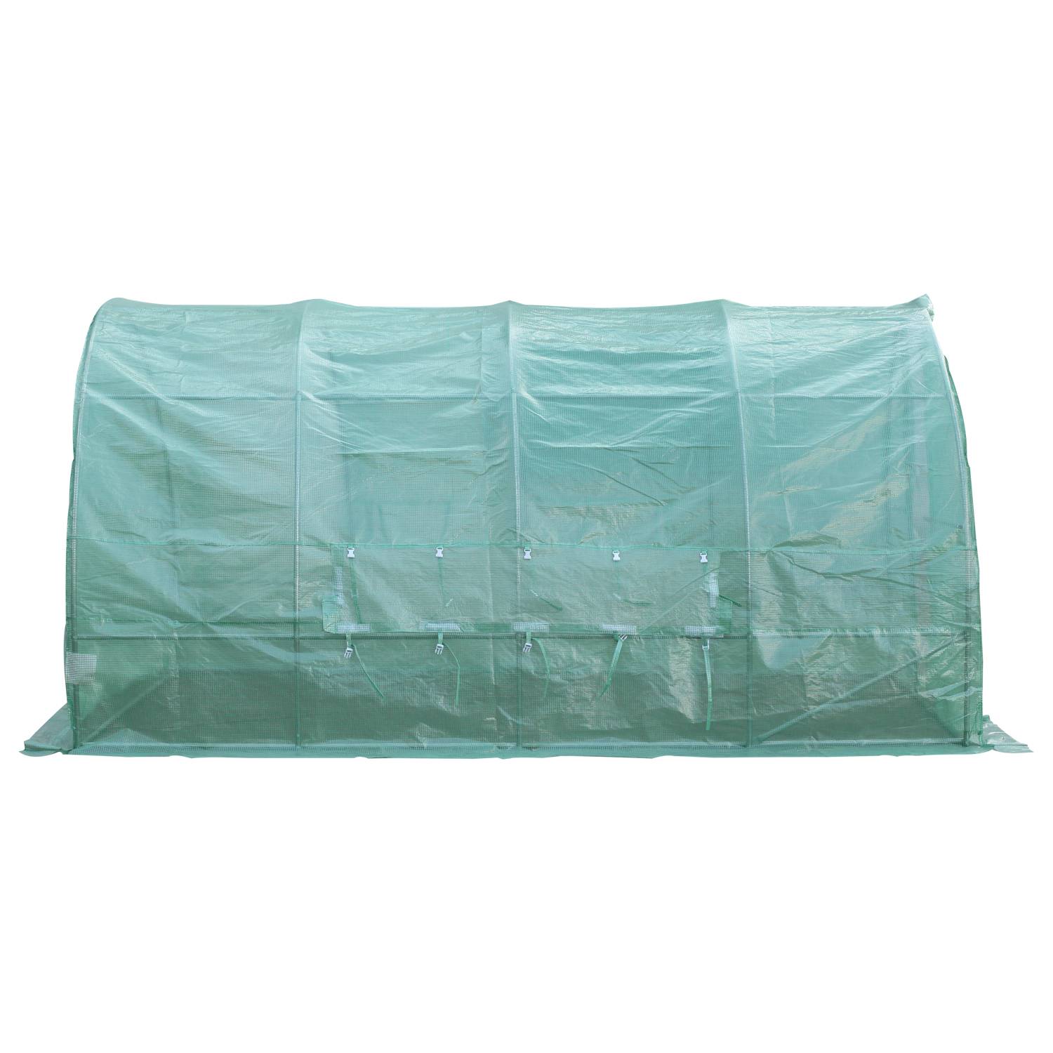 Outsunny - Serre de Jardin Tunnel 12m² (4x3x2m) avec fenêtres et porte Acier galvanisé renforcé + PE haute densité vert - Outsunny - Image 6