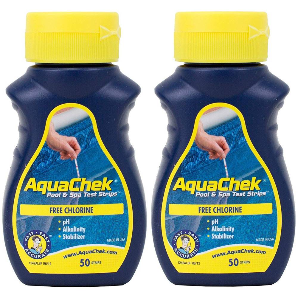 lot de 2 AquaChek Testeur de chlore pour piscine et Spa, Lot de 50 Bandelettes - Imagen 1