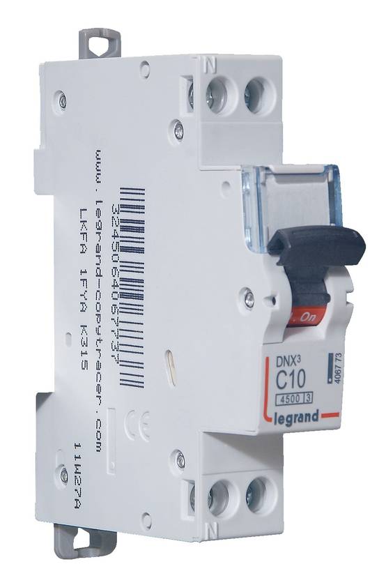 Legrand - Disjoncteur DNX³ 4500 6kA borne à vis 1 module 1P+N 230V 10A - LEGRAND - 406773 - Image 2