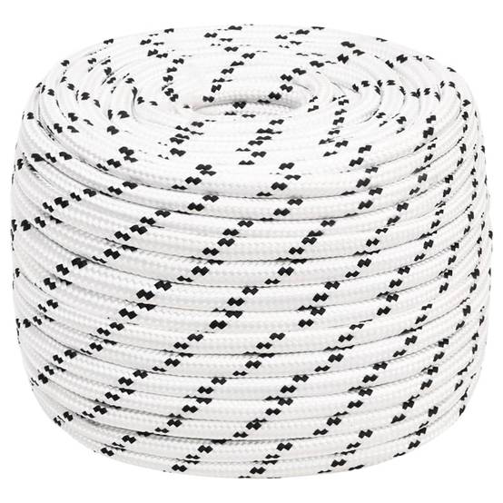 Corde de bateau tressé Blanc 12 mmx100 m Polyester Maison Chic - Image 2