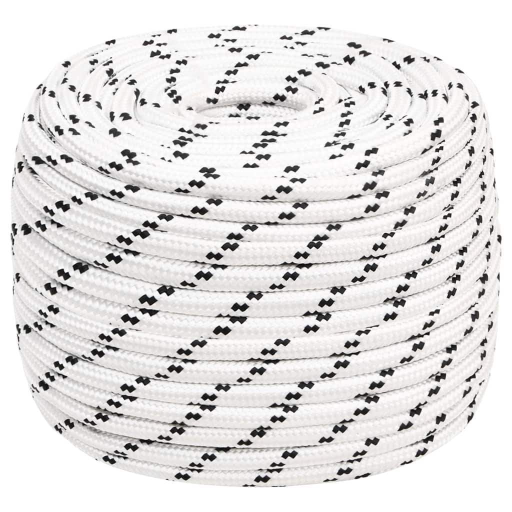 Corde de bateau tressé Blanc 12 mmx100 m Polyester Maison Chic - Image 2
