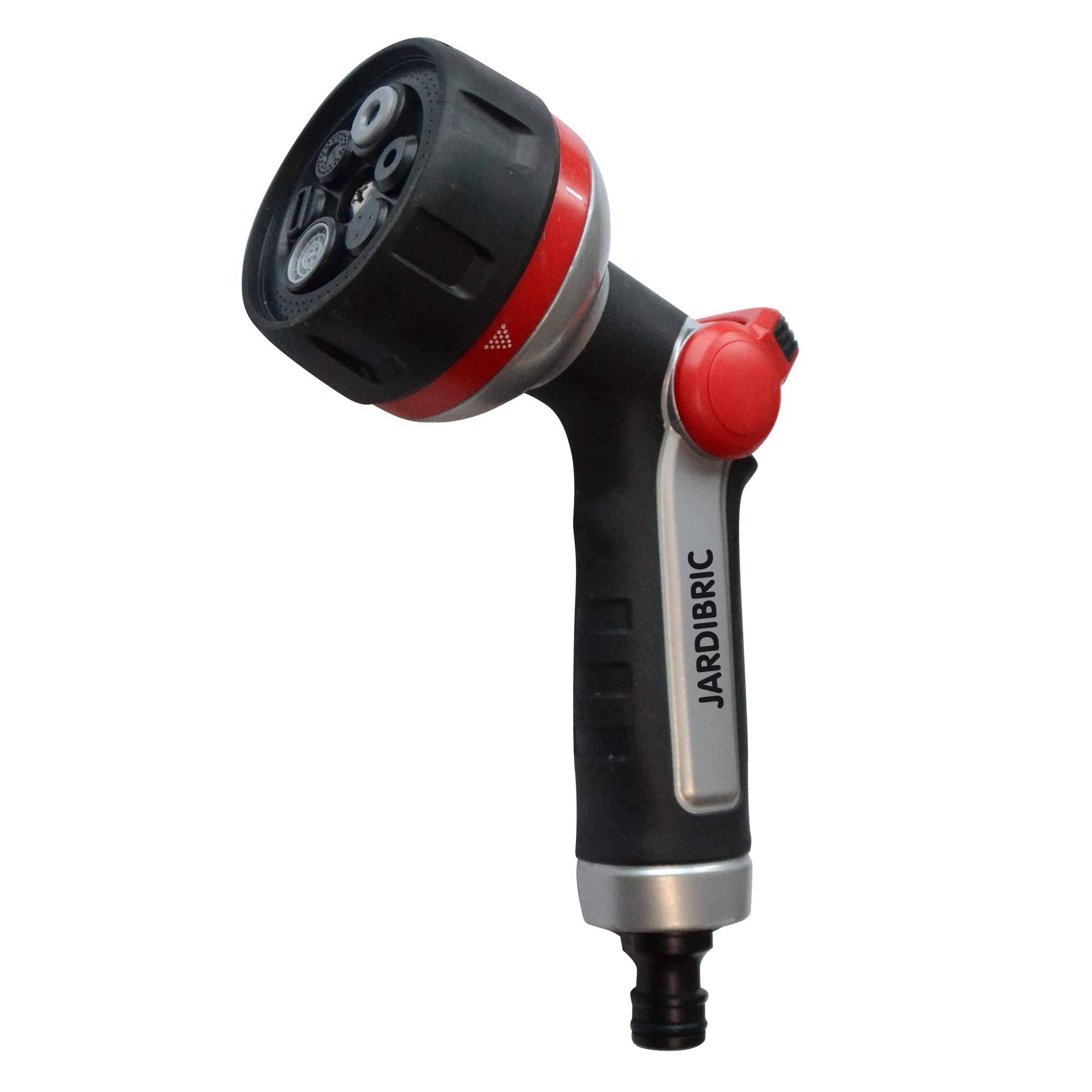 Jardibric - Jardibric - Pistolet d’Arrosage en Métal Gainé 6 Jets dont 1 Rotatif - Usage Jardin et Nettoyage - Image 2