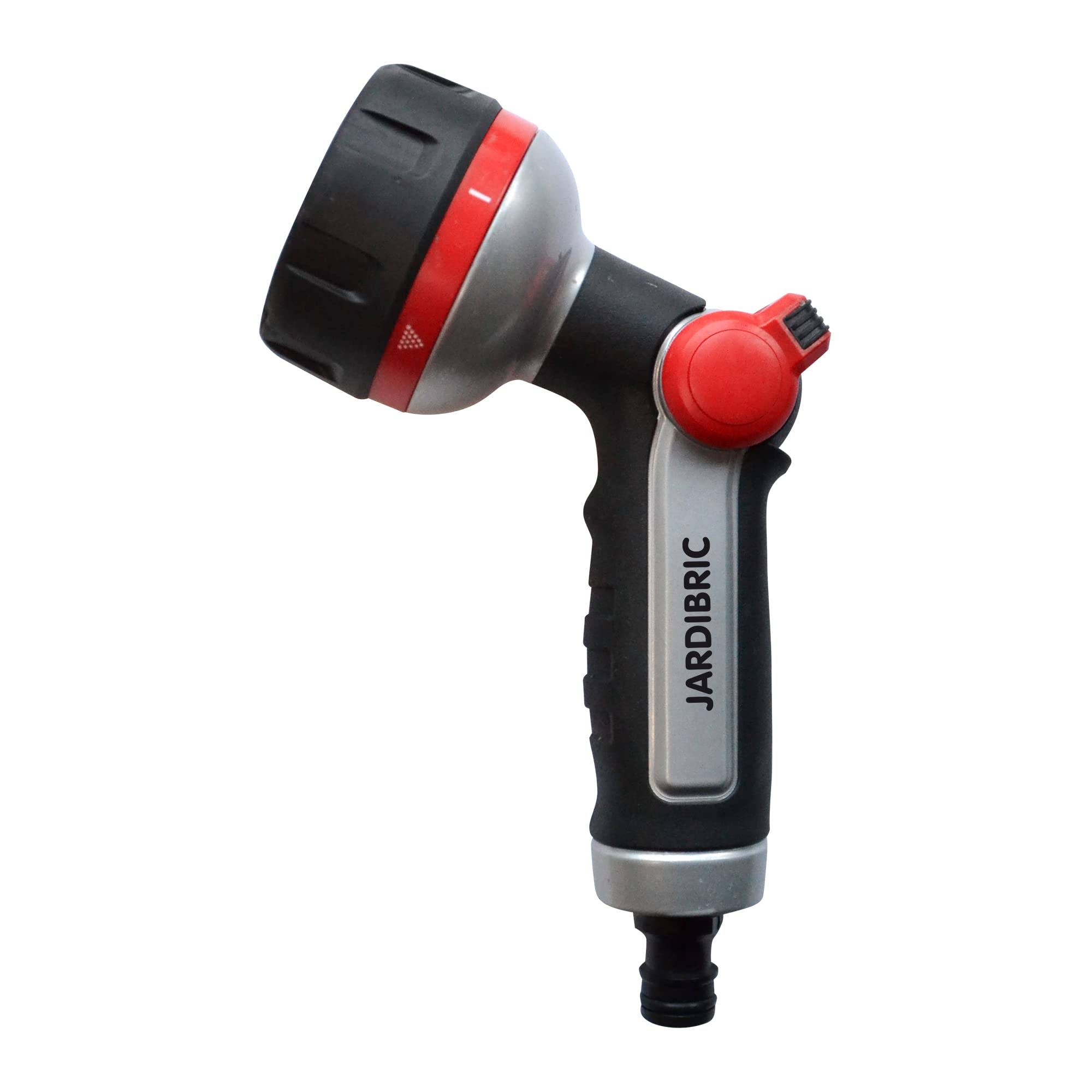 Jardibric - Jardibric - Pistolet d’Arrosage en Métal Gainé 6 Jets dont 1 Rotatif - Usage Jardin et Nettoyage - Image 1