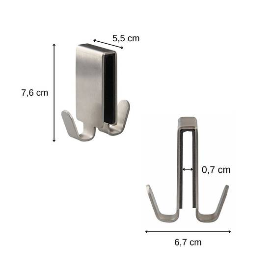 Lot de 2 doubles crochets pour paroi de douche en inox Fackelmann Tecno - Image 3