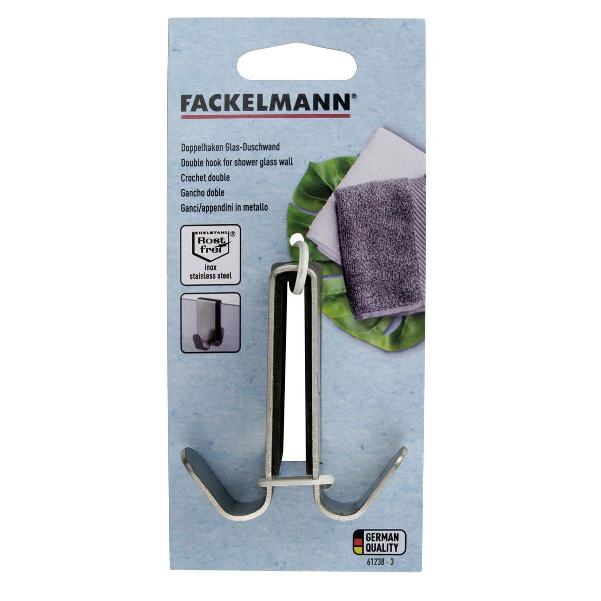Lot de 2 doubles crochets pour paroi de douche en inox Fackelmann Tecno - Image 6