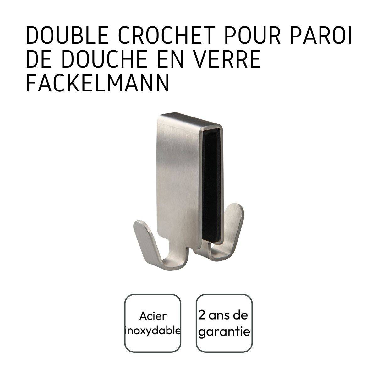 Lot de 2 doubles crochets pour paroi de douche en inox Fackelmann Tecno - Image 4