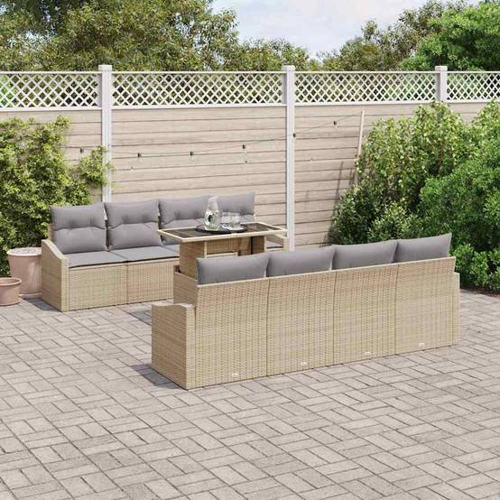 ComfortXL - Salon de Jardin Beige et Gris Clair 7 Pièces avec Canapés pour Espace Détente Tendance et Doux – ComfortXL Outdoor Living - Image 1