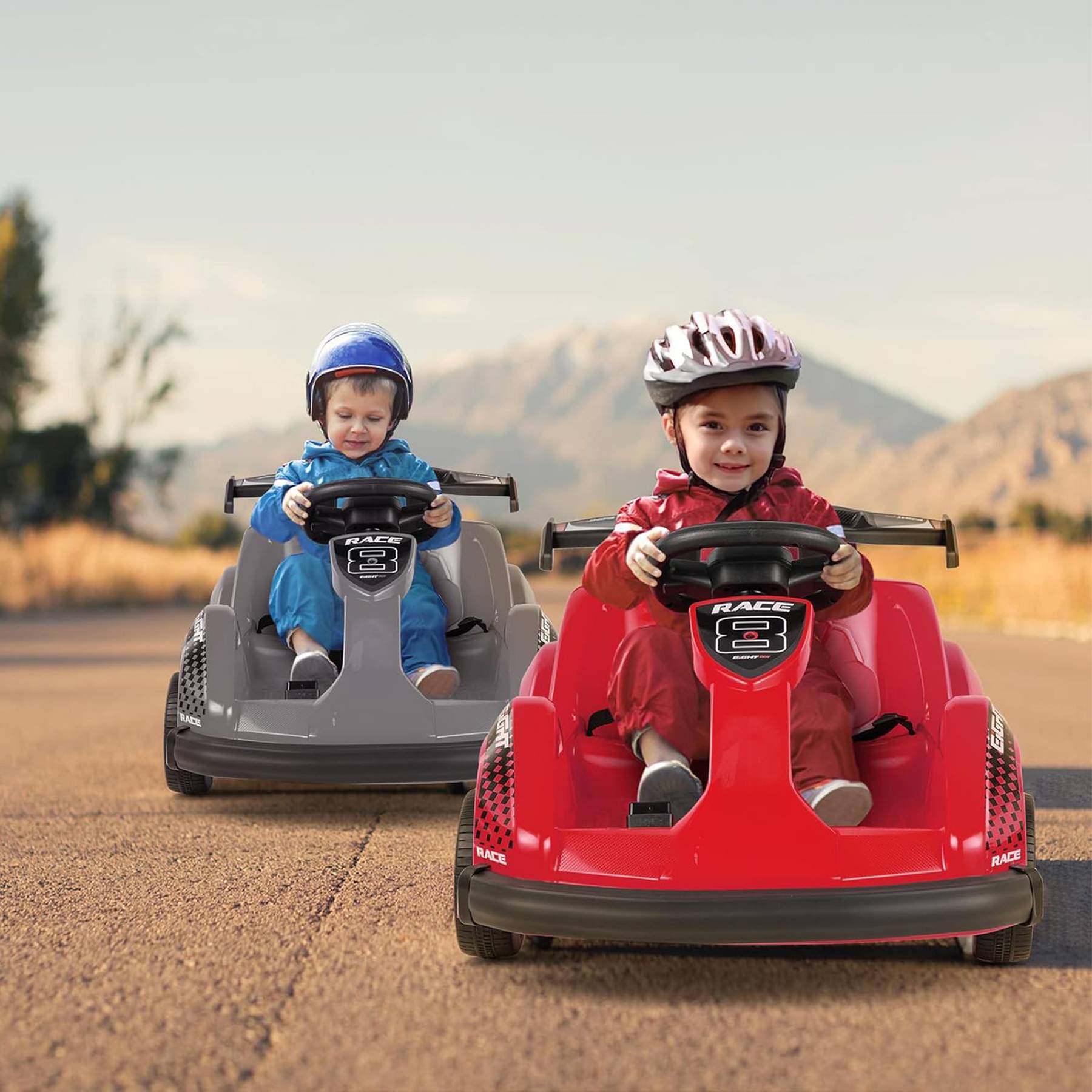 0 - Kart à pédales voiture pour enfants - ORYXEARTH - Gris - 6V - Electrique - 4 roues - Image 3