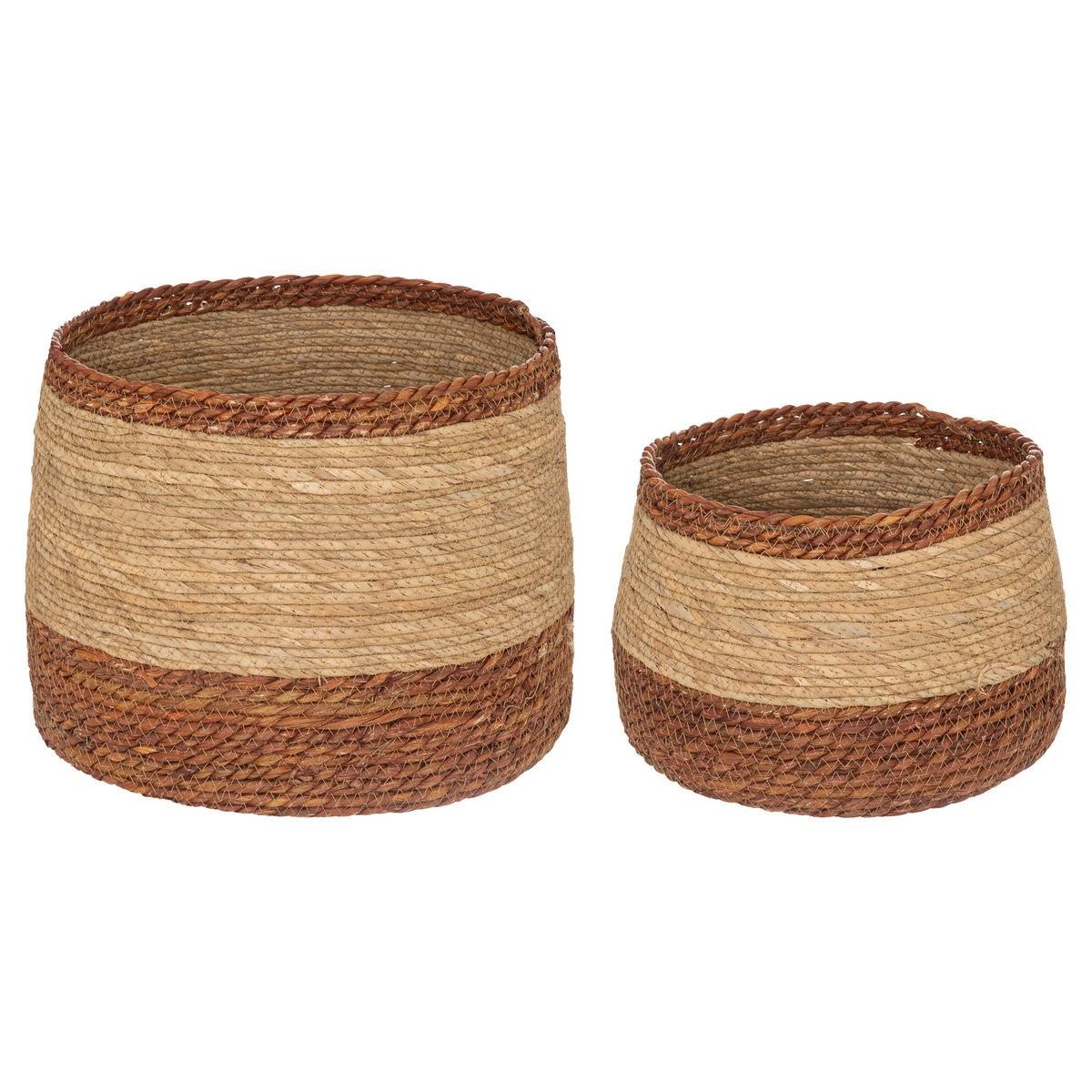 Lot de 2 Paniers de rangement Bicolore D 38 et D 30 cm - Imagen 1