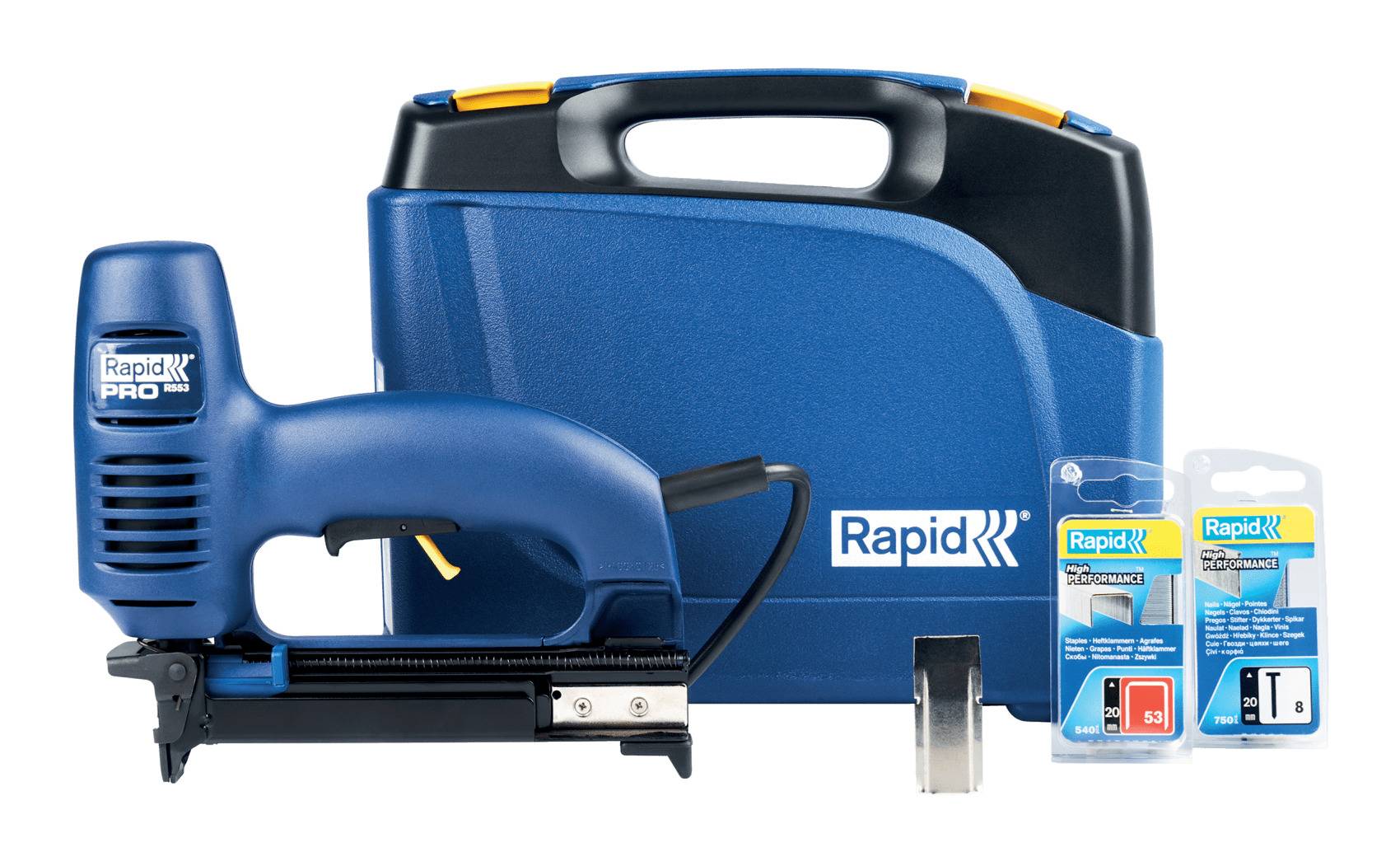 Agrafeuse-cloueuse électrique R553 pour agrafes 53/8-20 mm - 8/15-20 mm - Coffret - RAPID-ISABERG - 10642912 - Imagen 1