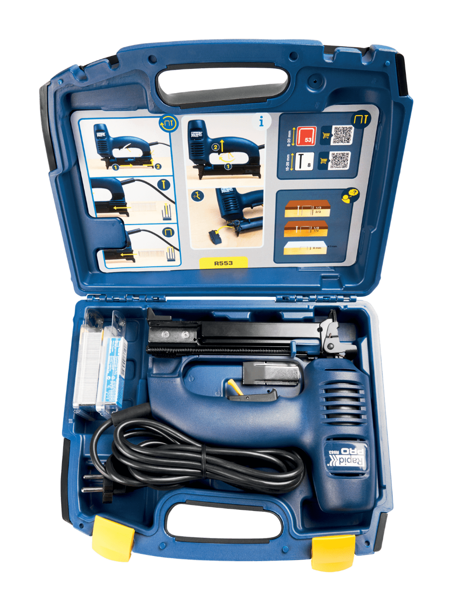 Agrafeuse-cloueuse électrique R553 pour agrafes 53/8-20 mm - 8/15-20 mm - Coffret - RAPID-ISABERG - 10642912 - Imagen 4